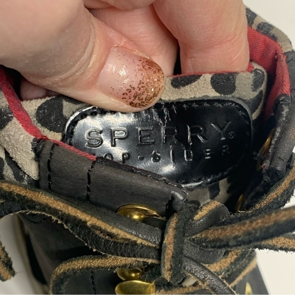 Sperry Top Sider Hikerfish Black Leopard Boots - Picture 12 of 16